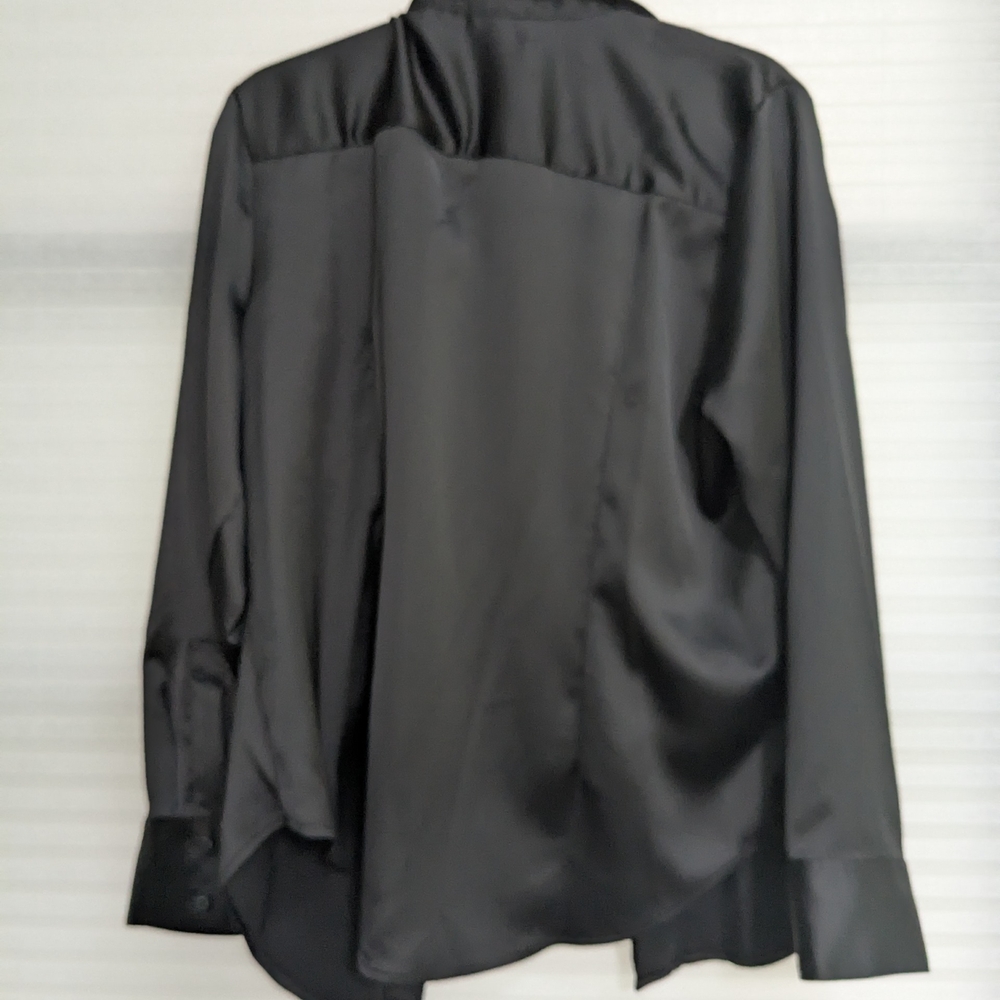 NWT Worthington Black Satin Shirt - Picture 2 of 4
